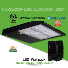 100W waterproof outdoor dlc led wall pack, UL listed led wall light, led wall pack light